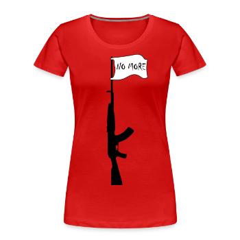 nicht mehr - Frauen Premium Bio T-Shirt - Rot - Vorne - Mia (176cm)