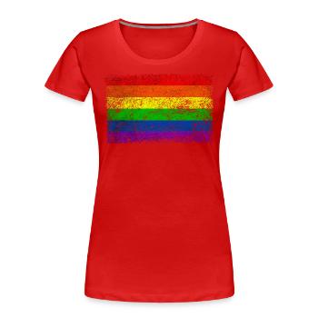 Rainbow Flag Vintage - Women's Premium Organic T-Shirt - red - Front - Mia (176cm)