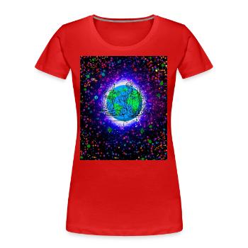 Jésus-Christ à la fin du Sauveur de la Terre - T-shirt bio Premium Femme - rouge - Devant - Mia (176cm)