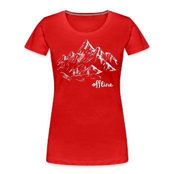 offline Berglandschaft Wanderung - Frauen Premium Bio T-Shirt - Rot - Vorne - Mia (176cm)