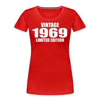 Vintage 1969 Geburtstag 1969 - Retro 1969 - Frauen Premium Bio T-Shirt - Rot - Vorne - Mia (176cm)