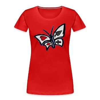 Cosmic Wonderland Butterfly - Women's Premium Organic T-Shirt - red - Front - Mia (176cm)
