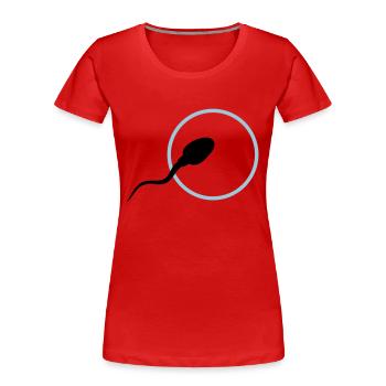 sperm3 - T-shirt bio Premium Femme - rouge - Devant - Mia (176cm)