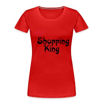 SHOPPING KING - Frauen Premium Bio T-Shirt - Rot - Vorne - Mia (176cm)
