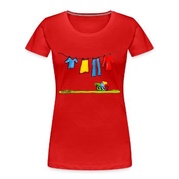 Auf der Leine - Frauen Premium Bio T-Shirt - Rot - Vorne - Mia (176cm)
