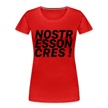 No Stress On Cres / block - Frauen Premium Bio T-Shirt - Rot - Vorne - Mia (176cm)