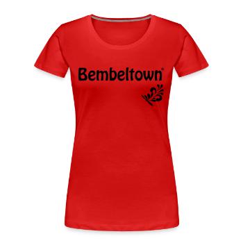 Bembeltown Haute Couture - Frauen Premium Bio T-Shirt - Rot - Vorne - Mia (176cm)