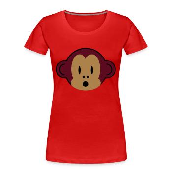 monkey - Women's Premium Organic T-Shirt - red - Front - Mia (176cm)