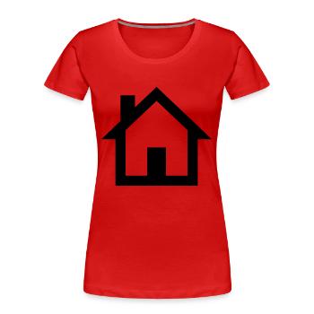 Haus - Frauen Premium Bio T-Shirt - Rot - Vorne - Mia (176cm)