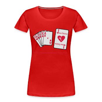Jesus & Royal Flush - Frauen Premium Bio T-Shirt - Rot - Vorne - Mia (176cm)