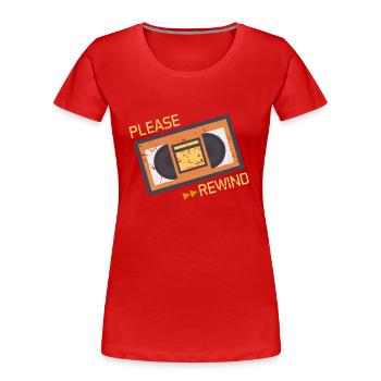 Lustige VHS VCR Vintage 90er Jahre 80er Jahre Shirt Geschenk - Frauen Premium Bio T-Shirt - Rot - Vorne - Mia (176cm)