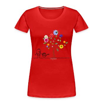fleißiger Gärtner - Frauen Premium Bio T-Shirt - Rot - Vorne - Mia (176cm)