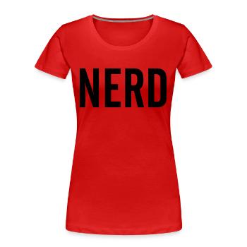 Nerd - Women's Premium Organic T-Shirt - red - Front - Mia (176cm)