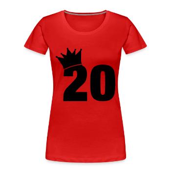 20_krone_f1 - Frauen Premium Bio T-Shirt - Rot - Vorne - Mia (176cm)