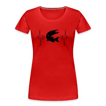 Pouls de brochet - T-shirt bio Premium Femme - rouge - Devant - Mia (176cm)