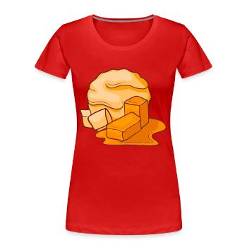 Caramel ice cream ice cream ice cream ice cream ice cream - Women's Premium Organic T-Shirt - red - Front - Mia (176cm)