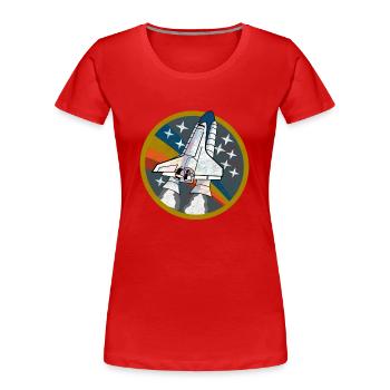 Lancement de Spaceshuttle - Maillot de lancement de la navette spatiale - T-shirt bio Premium Femme - rouge - Devant - Mia (176cm)