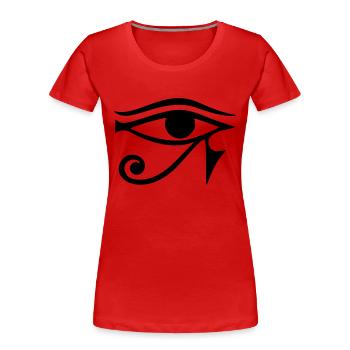 EYE of Horus/ Re, reverse moon eye of Thoth/ - Women's Premium Organic T-Shirt - red - Front - Mia (176cm)