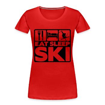 eat sleep ski 04 - T-shirt bio Premium Femme - rouge - Devant - Mia (176cm)