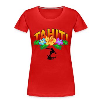 tahiti surfing - Frauen Premium Bio T-Shirt - Rot - Vorne - Mia (176cm)