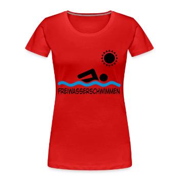 Ouvrir piscine d'eau - T-shirt bio Premium Femme - rouge - Devant - Mia (176cm)