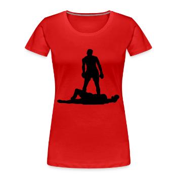 ali - Frauen Premium Bio T-Shirt - Rot - Vorne - Mia (176cm)