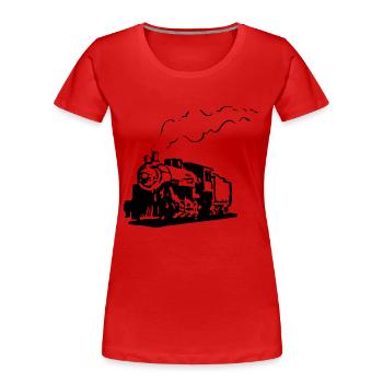 dampflok chemin de fer locomotive roman - T-shirt bio Premium Femme - rouge - Devant - Mia (176cm)