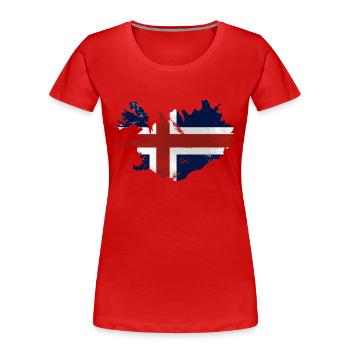 Iceland Flag Map - Frauen Premium Bio T-Shirt - Rot - Vorne - Mia (176cm)