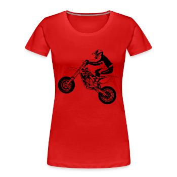 Supermoto - Frauen Premium Bio T-Shirt - Rot - Vorne - Mia (176cm)