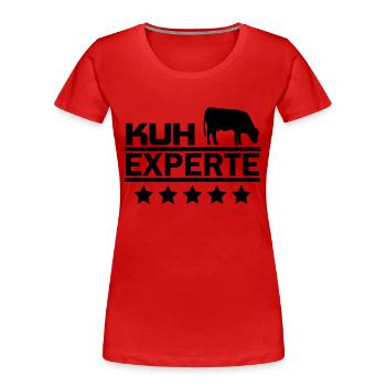 Kuh Experte - Frauen Premium Bio T-Shirt - Rot - Vorne - Mia (176cm)
