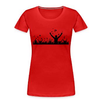 Menschen - Konzert Festival - Frauen Premium Bio T-Shirt - Rot - Vorne - Mia (176cm)