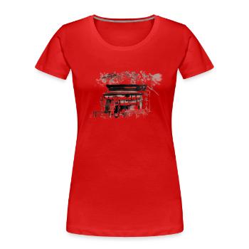 shop copy - Women's Premium Organic T-Shirt - red - Front - Mia (176cm)
