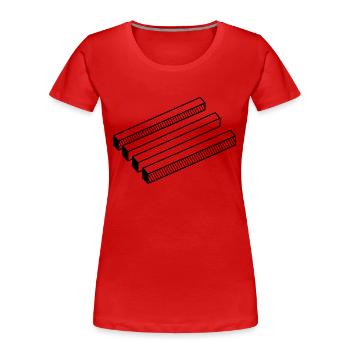 illusion d'optique - T-shirt bio Premium Femme - rouge - Devant - Mia (176cm)