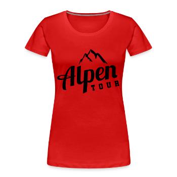 alpen tour - Frauen Premium Bio T-Shirt - Rot - Vorne - Mia (176cm)