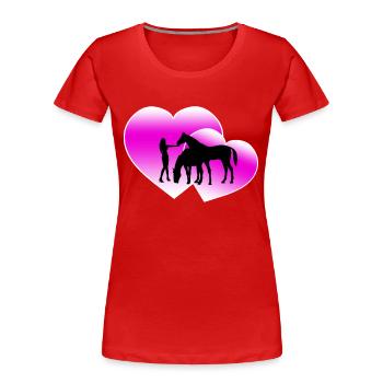 horses - Women's Premium Organic T-Shirt - red - Front - Mia (176cm)