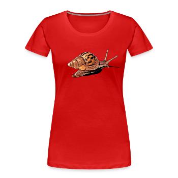 escargot avec ombre - T-shirt bio Premium Femme - rouge - Devant - Mia (176cm)