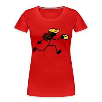 Postman Letter Deliverer Courier - Women's Premium Organic T-Shirt - red - Front - Mia (176cm)