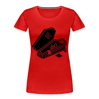 Skelett Sarg Badewanne - Frauen Premium Bio T-Shirt - Rot - Vorne - Mia (176cm)