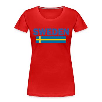 Schweden - Frauen Premium Bio T-Shirt - Rot - Vorne - Mia (176cm)