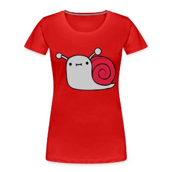 Kleine süße Schnecke - Frauen Premium Bio T-Shirt - Rot - Vorne - Mia (176cm)
