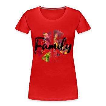 Peace woodstock Family - Frauen Premium Bio T-Shirt - Rot - Vorne - Mia (176cm)
