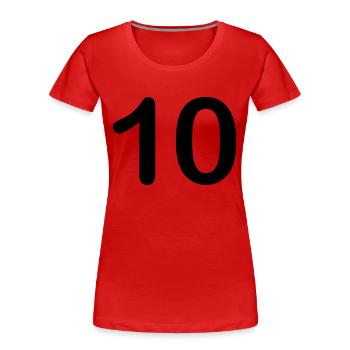 10 - T-shirt bio Premium Femme - rouge - Devant - Mia (176cm)