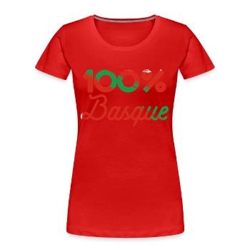 100% Basque - T-shirt bio Premium Femme - rouge - Devant - Mia (176cm)
