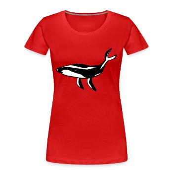 Symbole de l’écosystème animal marin animal animal de baleine - T-shirt bio Premium Femme - rouge - Devant - Mia (176cm)