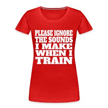 Fitness Muskel Bodybuilder Krafttraining Sportler - Frauen Premium Bio T-Shirt - Rot - Vorne - Mia (176cm)