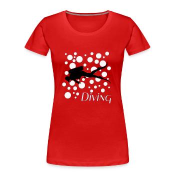 Scuba Diving tauchen - Frauen Premium Bio T-Shirt - Rot - Vorne - Mia (176cm)