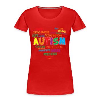 Autism Struggle Education Autistic Autistic Puzzle - Women's Premium Organic T-Shirt - red - Front - Mia (176cm)