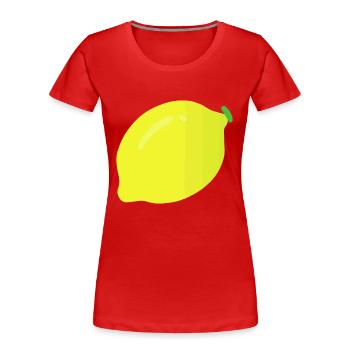 Lemon Illustration Gift Idea - Women's Premium Organic T-Shirt - red - Front - Mia (176cm)