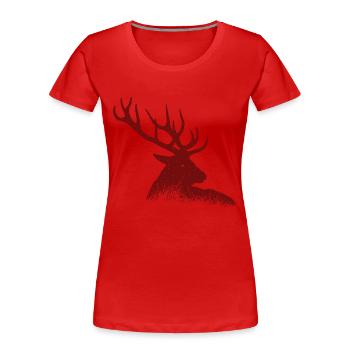 Cerf - T-shirt bio Premium Femme - rouge - Devant - Mia (176cm)