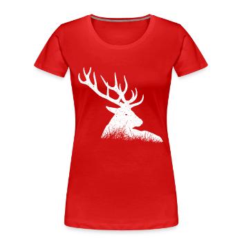 Cerf - T-shirt bio Premium Femme - rouge - Devant - Mia (176cm)